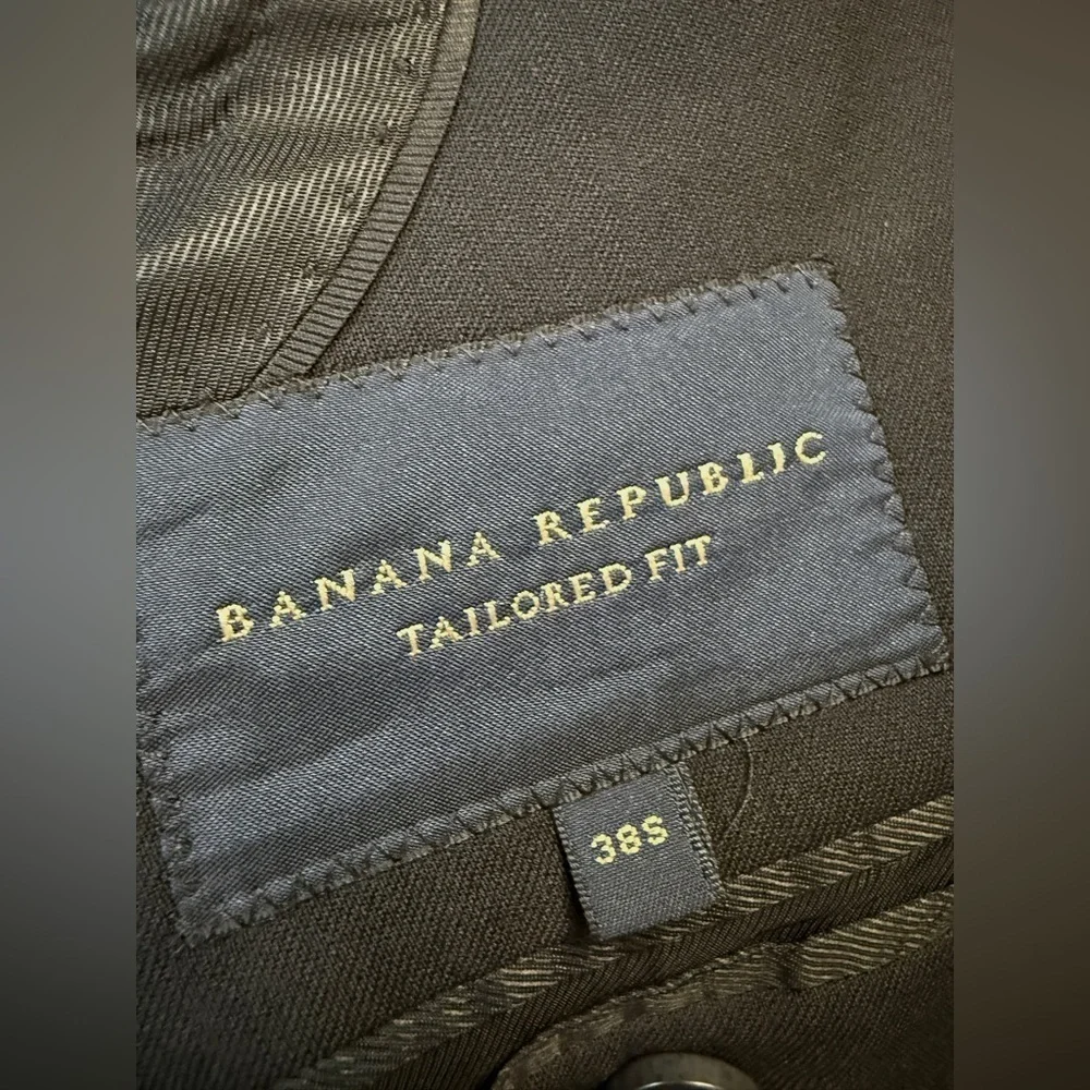 Banana Republic Tailored Fit Blazer Italian Wool Black Size 38S